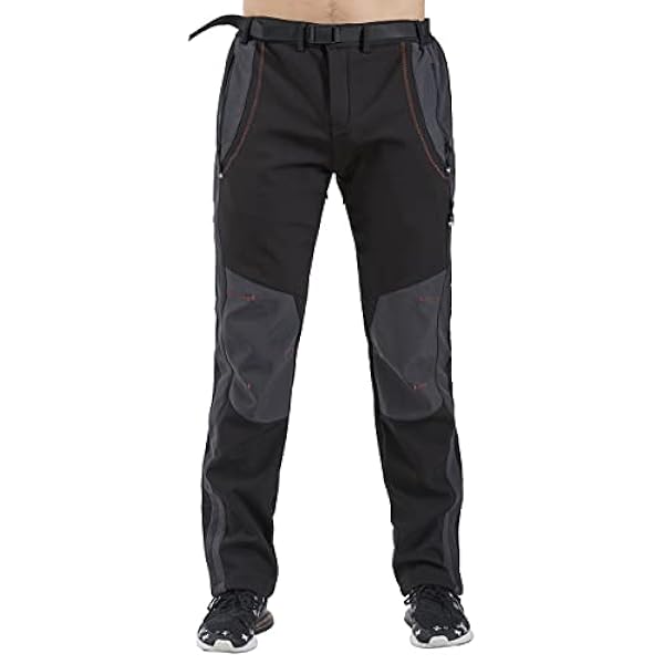 Gash Hao - Pantalones de esquí para hombre, impermeables, para senderismo, snowboard, malla transpirable, forro polar, con cremallera en la parte inferior de la pierna